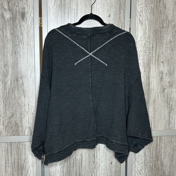 Free People We The Free Sweatshirt Womens XS Come Again Tee Oversized Gray Color - Picture 8 of 8